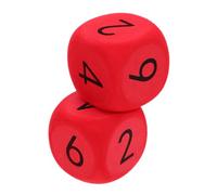 HANABASS 2 Pièces Gros dés Enfant Nombre de dés Faire la fête dés en Mousse pour la Classe Grand Jouer aux dés de Jeu Cubes de Mousse Souple dés en Mousse Extra Larges Jeu de dés Eva Rouge