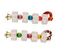 HANABASS 2 pièces Jouets à Mâcher pour Petits Animaux Pierres à Mâcher Sûres et Créatives pour Hamsters Écureuils et Perroquets Aide Au Meulage des Dents et Protection du Couleur Aléatoire