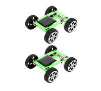 HANABASS 2 Pièces Jouets de Voiture Solaire Enfant kit d'ingénierie des activités Kits de Voiture modèle Jouets de Voiture de Bricolage Kits de tiges pour Enfants Métal Vert