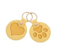 HANABASS 2 Pièces Keepsake Keychain for Pet Hair Storage with PU Material Memorial Pendant for Pet Owners and Lovers Heart Design