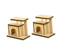HANABASS 2 Pièces Maison Miniature pour Animaux Griffoir Décoratif Multifonctionnel pour Chat Accessoire Mini House DIY Modèle de Scène et Décoration de