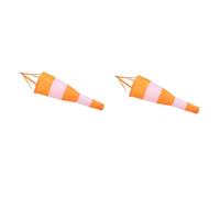 HANABASS 2 Pièces Manche à Air Orange et Blanc pour Mesure de Direction Vent Souffle Durable pour Usage Extérieur pour Décoration de Jardin et Précision Météorologique