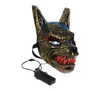 HANABASS 2 Pièces Masque Loup Lumineux LED Halloween Masque de Fête Effrayant sans Batterie Accessoire pour Carnaval Mascarade et Cosplay Décorations de Soirée