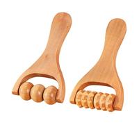 HANABASS 2 pièces Massage Bois Outil de Massage Manuel pour Relaxation Musculaire et Soulagement des Douleurs Portable et Léger pour Corps Épaules et Jambes
