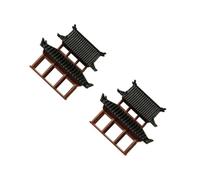 HANABASS 2 Pièces Miniature Chinese Pavilion Ornament Vintage Style Small Pavilion Decoration for Dollhouses Fairy Gardens Bonsai and Aquarium Micro Landscape Accessories