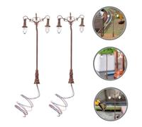 HANABASS 2 pièces Miniature Lamp Model Mini Garden Path Lights for Doll House Landscape Decorative Miniature Courtyard LED Lamps Practical and Unique Home Accessories