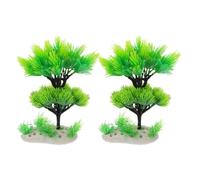 HANABASS 2 Pièces Modèle D'arbre D'aquarium Factice en Plastique Réaliste Détails Vivants, Décor Polyvalent pour Aménagement Paysager de Bassin et Habitat pour Poissons