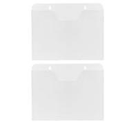 HANABASS 2 Pièces Organiseur Mural de Brochures A4 en Acrylique Blanc, | Présentation Transparente des Documents, Installation Facile, Style Minimaliste Moderne, pour Bureaux et Espaces D’accueil