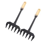 HANABASS 2 Pièces Râteau de Jardin avec Manche Outil Pratique pour Désherbage et Ameublissement Sol pour Jardinage et Agriculture