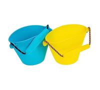 HANABASS 2 pièces Seau de Plage Pliable Silicone pour Garçon Fille Jaune Bleu Multifonctionnel pour Jeux Aquatiques Plage