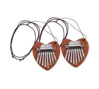 HANABASS 2 Pièces Tone Mini Thumb Piano Portable Finger Kalimba Heart Shaped Pendant Musical Instrument For Beginners And Adults Creative Gift