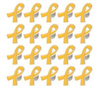 HANABASS 20 pièces Broche Ruban Jaune Alliage Revêtu Épingle de Sensibilisation Santé et Solidarité Symbole International pour Campagnes Caritatives et Activités de Soutien