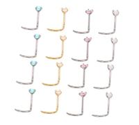 HANABASS 20 Pièces Shaped Stainless Steel Nose Ring Studs With Cubic Zirconia Tiny Nose Piercings For Women And Men Body Jewelry Set For Daily Wear And Events