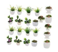 HANABASS 22 Pièces Miniature Dollhouse Plants Set Realistic Fake Bonsai for Dollhouse Decoration Miniature Garden Accessories with Vibrant Colors for DIY Micro Landscape and Small Spaces