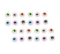HANABASS 24 Pièces Halloween Eyeballs Colorés Yeux Creux Élastiques pour Décor Effrayant Accessoires pour Décoration Réutilisable et