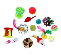 HANABASS 24 pièces Lot de Jouets Interactifs pour Chatons avec Balles à Clochettes et Plumes Jouets à Griffer Frapper pour Stimuler Les Chats Accessoires de Jeu pour Couleur Aléatoire