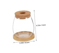 HANABASS 2ensembles Récipient Hydroponique Transparent Verre Bouchon Liège Et Soucoupe Bambou Bouteille De Propagation pour Plantes Succulentes Et Enracinement