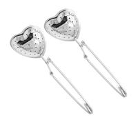 HANABASS 2pcs Infuseur à Thé de Cœur avec Poignée Filtre à Thé en Acier Inoxydable Compatible avec Feuilles en Vrac et Herbes pour Maison