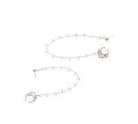 HANABASS 2pièces Anneaux de Nez Pendants Lot pour Femmes avec Perles de Simulation Chaîne Décorative de Nez Style Punk