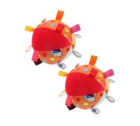 HANABASS 2pièces Balle Sensorielle Garçon Fille Peluche Douce Avec Clochettes Étiquettes Texturées Pour Stimulation Sensorielle Jouet Éducatif Pour Garçon Fille