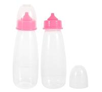HANABASS 2pièces Laveuse De Biberon à Main Aspirateur Garçon Fille Sans Danger Outil De Nettoyage Pour Garçon Fille Lot De Rose Couvercle Refermable Flacon Souple
