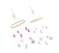 HANABASS 2pièces Mobiles à Pompons Pour Garçon Fille Cloches De Lit Éoliens Pendentifs Jouets Décoration De Chambre Garçon Fille Mobile Pour Lit Décoration De Berceau
