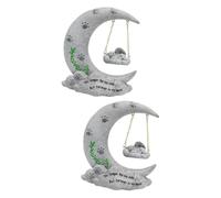 HANABASS 2pièces Pierre Tombale Résine pour Animaux De Compagnie Monument Forme De Lune pour Chiens Décoration De Souvenir Et Réconfortant