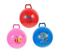 HANABASS 3 pièces Balle Sauteuse Gonflable avec Poignée pour Garçon Fille Éducatif Rebondissant PVC pour Coordination et Endurance Usage Intérieur et Extérieur