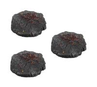 HANABASS 3 Pièces Base de Figurine Effet Lave Fissurée Réaliste Support Dexposition Polyvalent pour et de Géologie Socle Décoratif Noir pour Figurines
