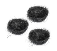 HANABASS 3 Pièces Lot de 3 Nids Artificiels Faits Main en Fil Bleu Royal, Décorations de Pâques pour Œufs et Bonbons, Mini Nids d'oiseaux pour Fêtes et Décoration Intérieure