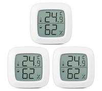 HANABASS 3 Pièces Mini Thermomètre Hygromètre Digital Jauge de Température et Humidité Intérieure Portable pour Voiture et Maison Capteur Haute Précision Compact et Léger
