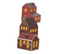 HANABASS 3 Pièces Miniature Cottage House Figurines Resin Fairy Garden Micro Landscape Accessories for Outdoor Patio Flower Pot Decoration