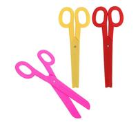 HANABASS 3 Pièces Scissors Giant Theatrical Prop for Halloween Clown Costume Circus Stage Performance Accessory Plastic Oversized Fake Shears in Rose