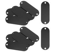 HANABASS 30 Plaques Nominatives Ovales Double Trou en Alliage D'aluminium Noir, Vierge pour Gravure Lot de 30, Adaptées pour Portes et Murs en Milieu Industriel