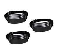 HANABASS 3pièces Banane Ultra Fin pour Téléphone Pochette De Stockage à Double Zip pour Sport Et Course Noir