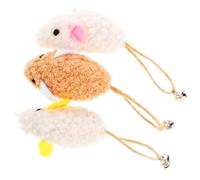 HANABASS 3Pièces Chat de Souris Peluche à Mâcher avec Cloches pour Stimuler Instinct de Chasse Encourager Exercice Physique
