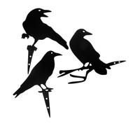 HANABASS 3pièces Décoration Métal De Corbeau Pour Jardin Sculptures De Corbeau Élégantes Pour Décoration Extérieure Et Ornements De Jardin