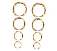 HANABASS 4 paires Boucles Oreilles Cercles Inox Minimalistes Différentes - Créoles Élégantes pour Femmes Bijoux Légers et Chics