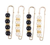 HANABASS 4 pièces Broche Épingle de Sûreté Ornement pour Écharpe et Châle Accessoires de Fixation Réglables pour Vêtements Féminins Clips Décoratifs pour Mariage Fête et Usage Quotidien