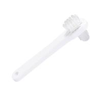 HANABASS 4 pièces Brosse Dent Dentier Double Tête Blanc et Bleu Nettoyage Prothèses Dentaires Adultes Poils Nylon Résistants Manche Antidérapant Ergonomique Portable et Doux pour Fausses