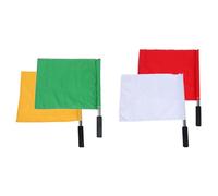 HANABASS 4 pièces Drapeaux de Signalisation à Main Acier Inoxydable avec Poignée Antidérapante pour Arbitres de Football Extérieur et Juges de Ligne