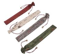 HANABASS 4 pièces Housse de Rangement pour Éventails Pliants Satin Résistant Pochette de Protection Portable pour Éventail à Main Organisateur Compact pour Danse et Usage Quotidien