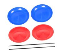 HANABASS 4 Pièces Juggling Plates with Sticks Lightweight Plastic Skill Toy for Beginners and Experts Circus Performance Carnival Party Indoor Outdoor