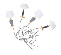 HANABASS 4 Pièces Miniature Dollhouse Table Lamps LED Small Bedside Lights for DIY Micro Landscape Realistic Miniature Furniture Accessories for Dollhouse Decor