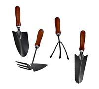 HANABASS 4 Pièces Outils de Jardinage Mini Ensemble de Bêche Épaissi avec Manche pour Amateurs de Jardinage