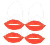HANABASS 4 pièces Sausage Mouth Performance Props Big Lips Cosplay Accessories for Halloween Costume Parties and Festivals