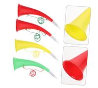 HANABASS 4 pièces Trompette de Soutien Incurvée pour Garçon Fille Corne Sonore pour Fête Football Accessoire Animation Anniversaire Couleur Aléatoire Couleur Aléatoire