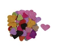 HANABASS 45 pièces Autocollants Muraux Forme de Cœur Auto Adhésifs Pailletés Mix Couleurs pour Activités Garçon Fille