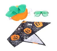 HANABASS 4ensembles Bandanas Et Accessoires De Costume pour Animaux Thème Halloween avec Chapeaux pour Et Chiens Amusantes Et Confortables