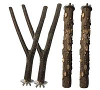 HANABASS 4pièces Perchoirs pour Perruches Et Oiseaux Accessoires De Cage pour Perroquets avec Support De Et De Meulage pour Griffes